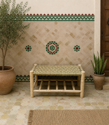 Handmade Wooden Shoe Storage Bench with Built-In Storage Shelf and Solid Wood Frame