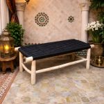 Marokkaanse handgeweven bank met zwart koord