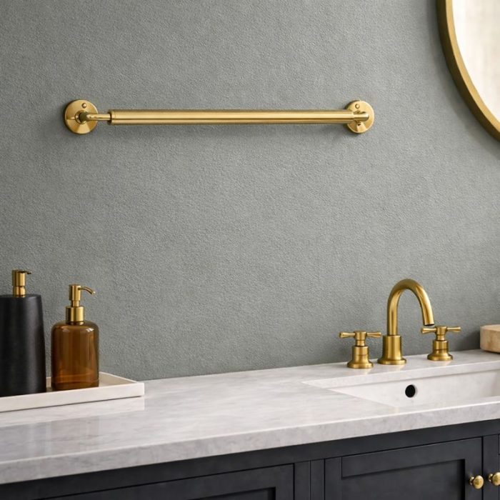 Brass Towel Bar – Wall Mounted Bathroom Hand Towel Holder - Image 2