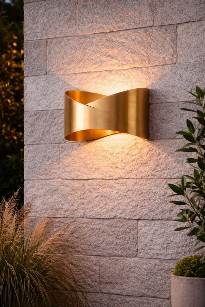 Modern Brass Wall Sconce – Up & Down Light (Twist Design) - Image 5