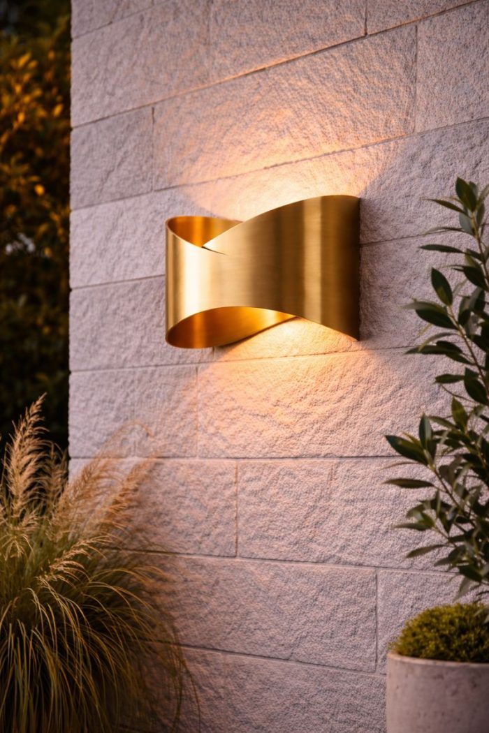 Modern Brass Wall Sconce – Up & Down Light (Twist Design) - Image 3