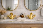 Luxury Gold Bathroom Faucet – Vintage Cross Handles, Double Handle Mixer Tap - Image 2