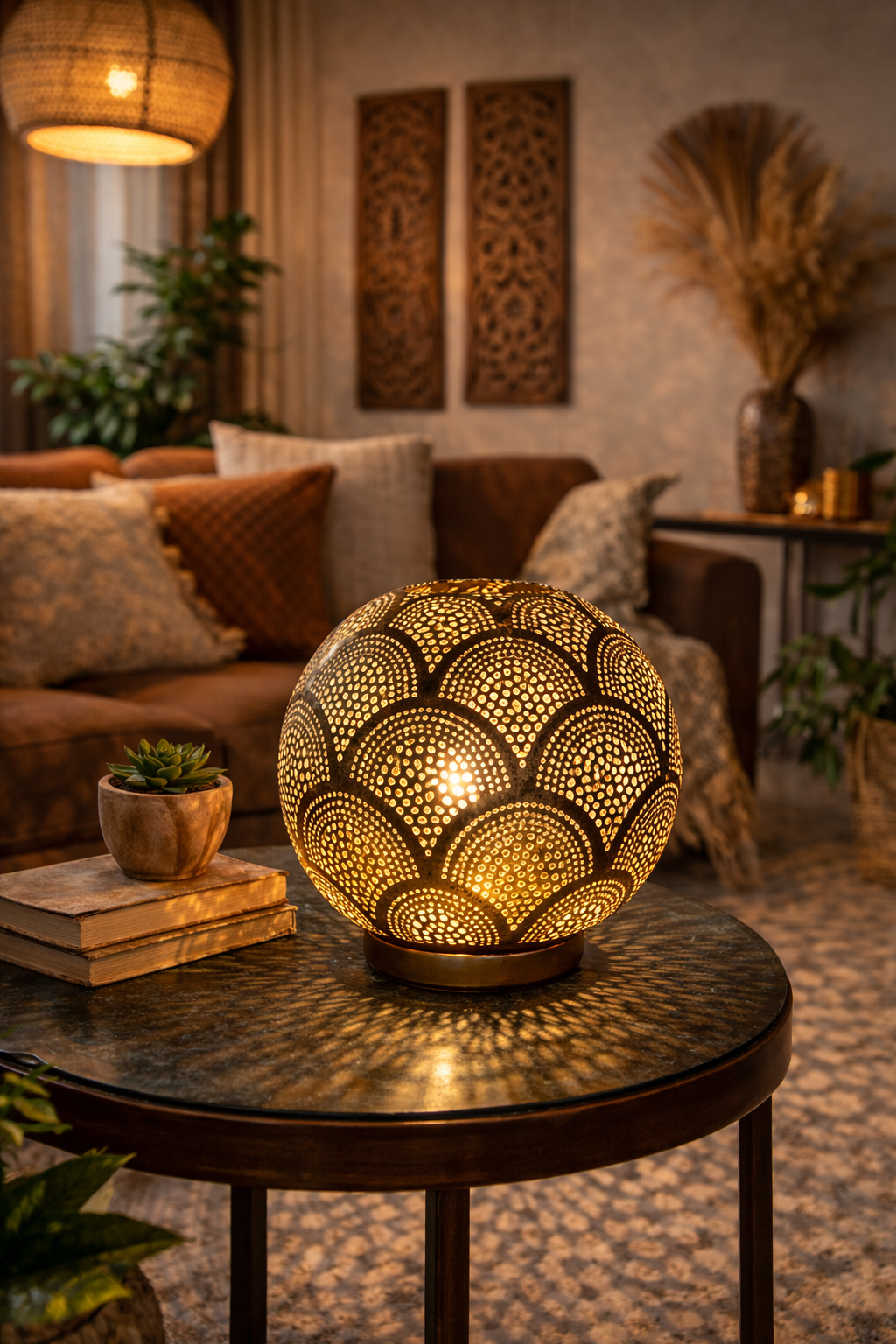 ChatGPT Image Jan 26, 2026, 08_53_17 AM Handcrafted Moroccan Brass Table Lamp with Pierced Pattern - Image 1