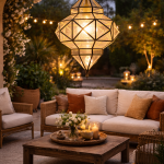 Geometric Moroccan Pendant Lamp – Glass & Metal Ceiling Light