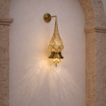Handcrafted Moroccan Brass Wall Sconce – Filigree Teardrop Design