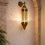 Moroccan Brass Wall Lantern Pair – Elegant Entrance & Doorway Lighting