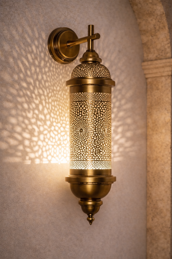 Moroccan Brass Wall Lantern Pair – Elegant Entrance & Doorway Lighting - Image 3