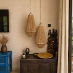 Set of 2 Rope Pendant Lights – Handmade Teardrop Ceiling Lamps