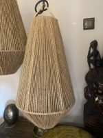 Set of 2 handmade rope pendant lights in elongated teardrop shape