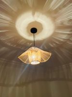 Moroccan Flower-Shaped Straw Pendant Lamp – Handwoven Doum Shade - Image 5