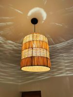 Handwoven Moroccan Raffia Pendant Light – Multi-Tier Ceiling Lamp - Image 5