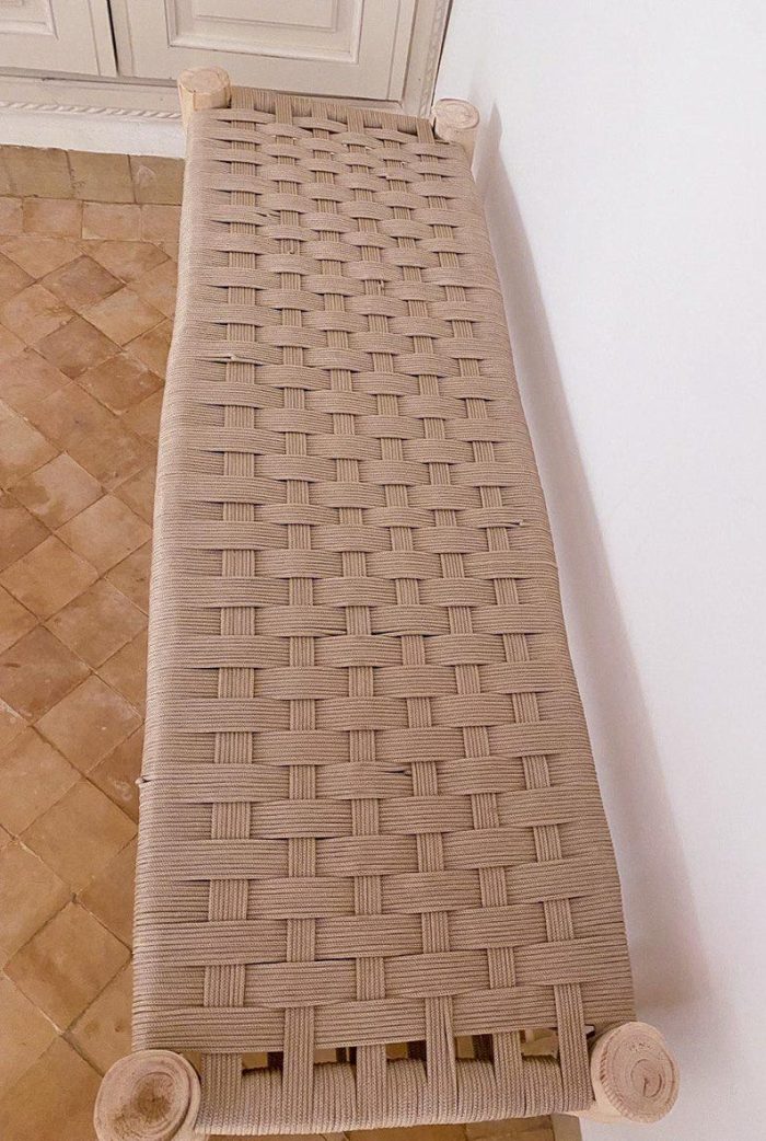 Marokkaanse handgeweven bank met koord - Image 5