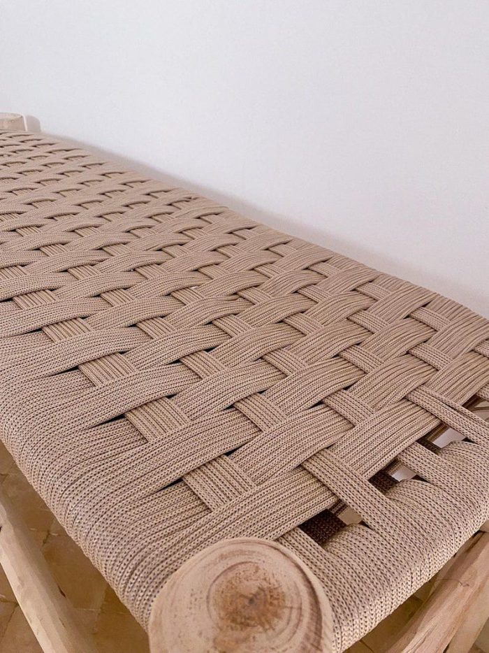 Marokkaanse handgeweven bank met koord - Image 4