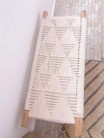 Marokkaanse handgeweven bank met wit koord - Image 5