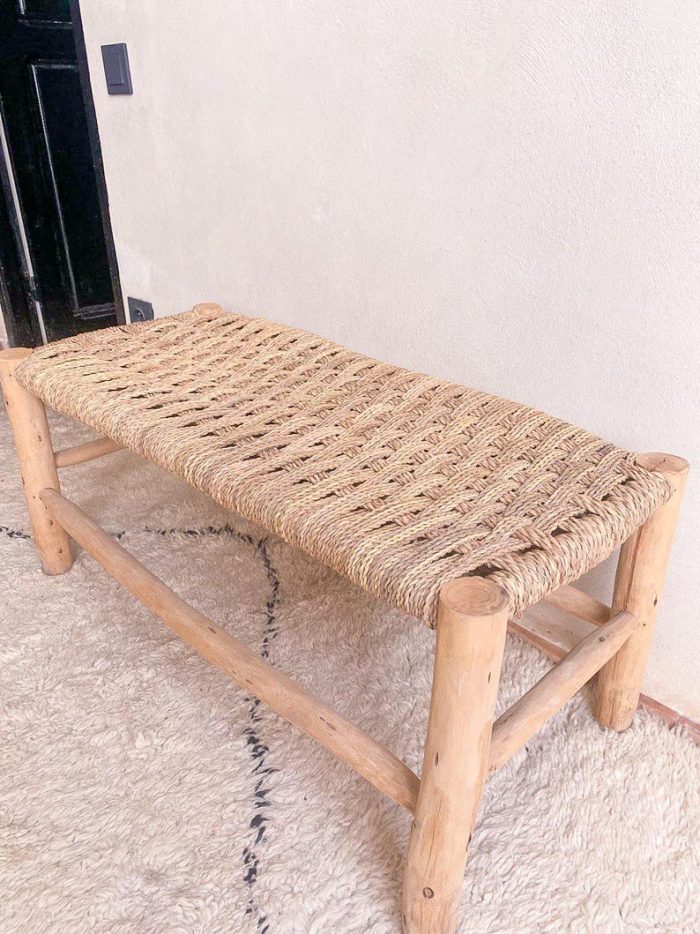 Marokkaanse handgeweven bank met palmbladkoord - Image 5