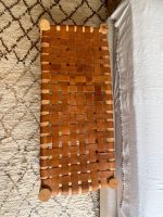 Handgemaakte Marokkaanse bank met bruin leer - Image 5