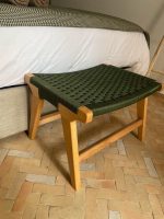 Set van 2 walnoothouten banken met koord - Image 2