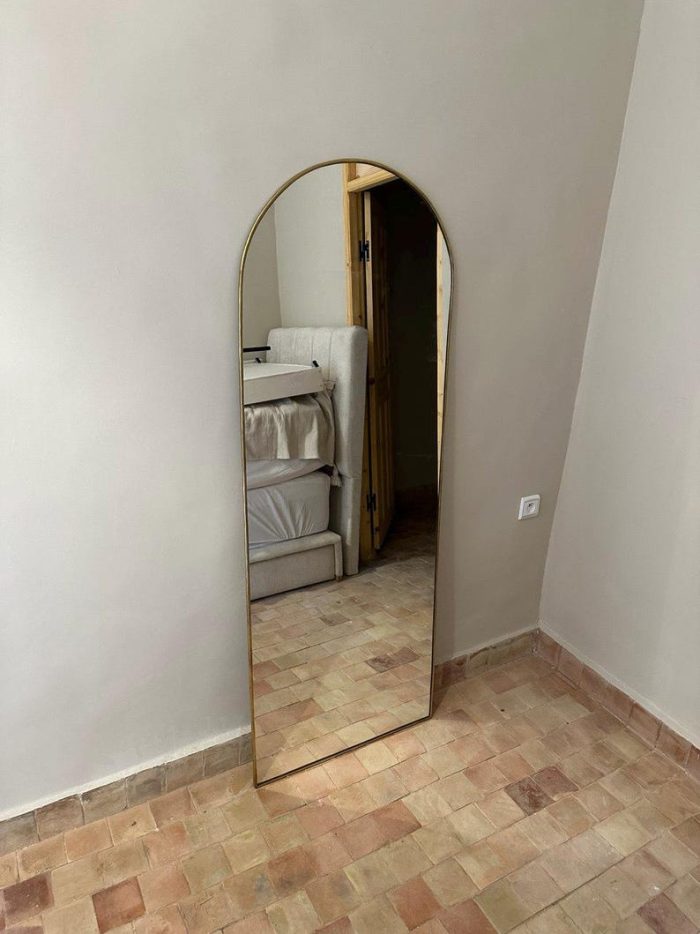 Moroccan Handmade Brass Wall Mirror - Door Shape - Image 4