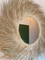 Round Moroccan Straw Mirror - Handwoven Paille Wall Mirror - Image 4