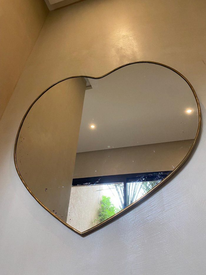 Handmade Moroccan Brass Heart Mirror - Wall Decor - Image 5