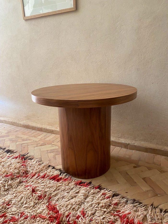 Ronde Bijzettafel van Walnotenhout - Image 2