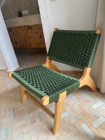 Moroccan Armchair in Nutwood with Green Cord – Handwoven Reclined Chair - Image 5