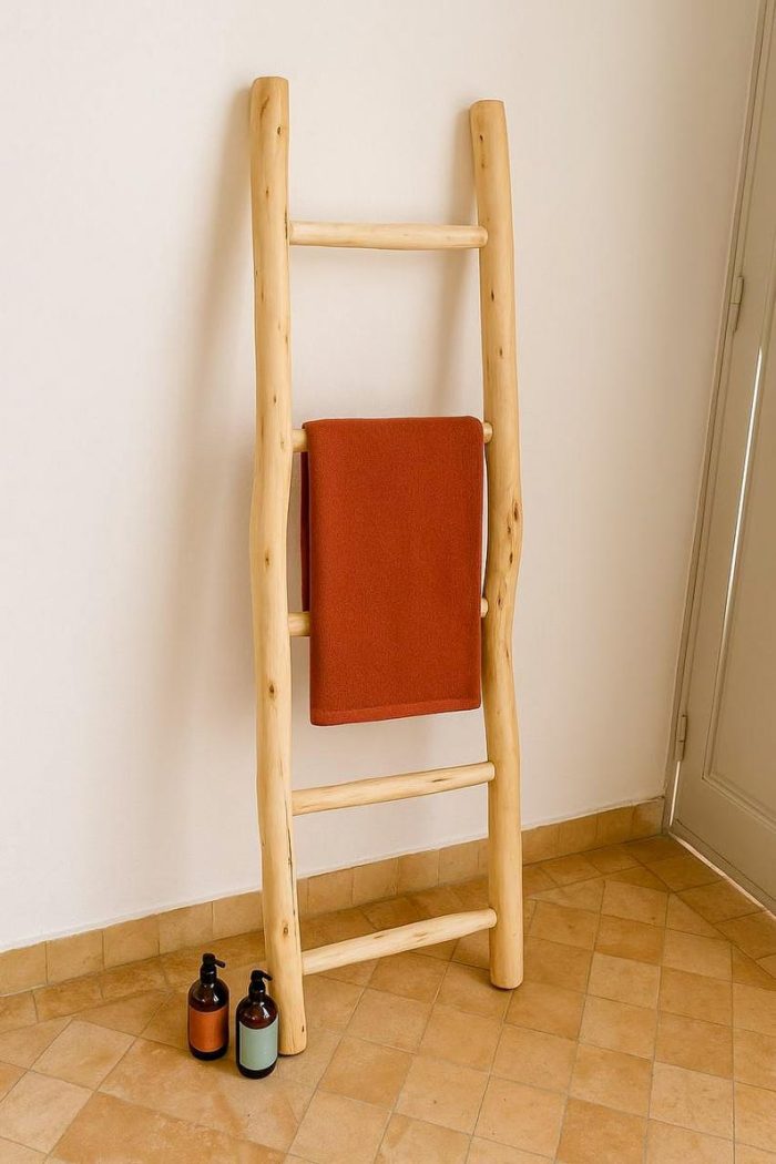 Decorative Wooden Ladder for Towel Storage - Image 4