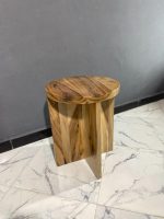 Ronde Walnoten Bijzettafel – 50 cm – Handgemaakt - Image 2