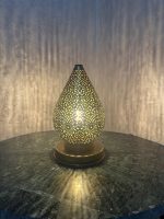 Moroccan Pierced Brass Table Lamp – Teardrop Shape - Image 6
