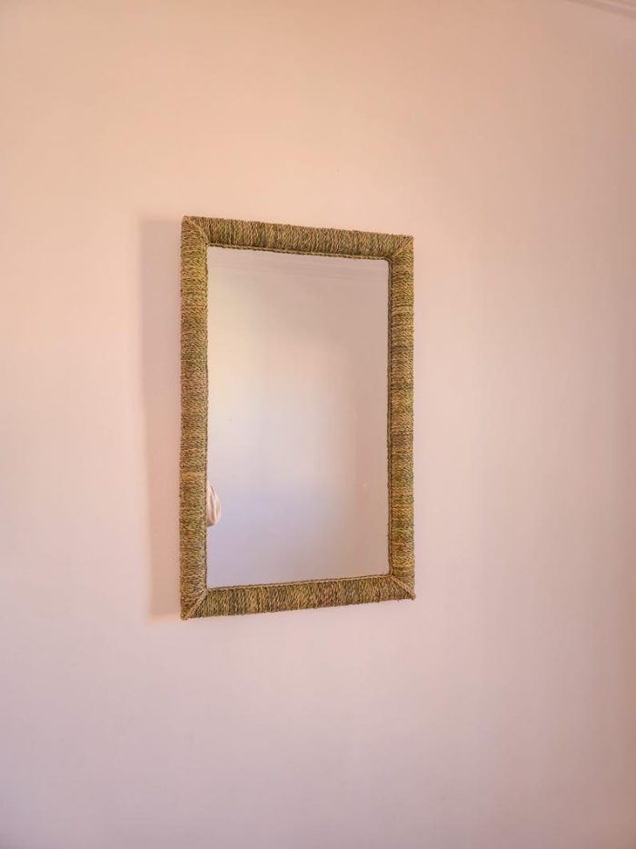 Moroccan Cord Mirror – Rectangular Handwoven Wall Mirror - Image 4