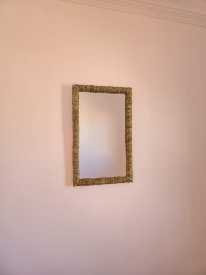 Moroccan Cord Mirror – Rectangular Handwoven Wall Mirror - Image 3