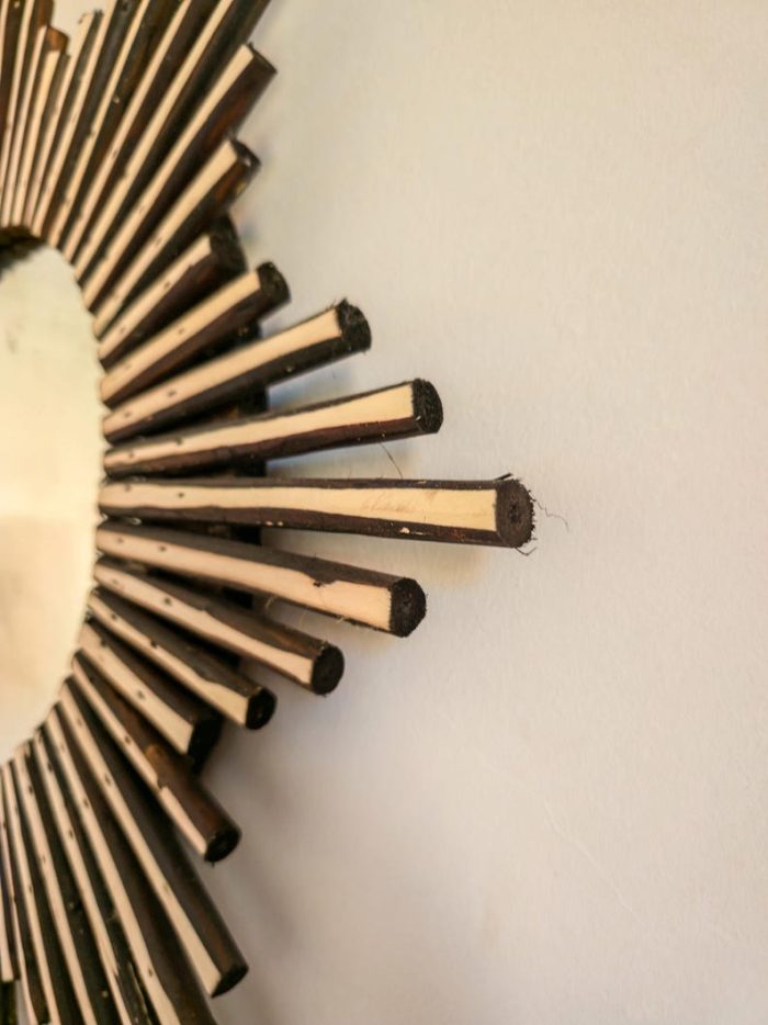 Moroccan Wooden Mirror – Round Handwoven Frame - Image 5