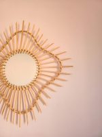 Moroccan Wooden Mirror with Cord – Round Handwoven Frame - Image 4