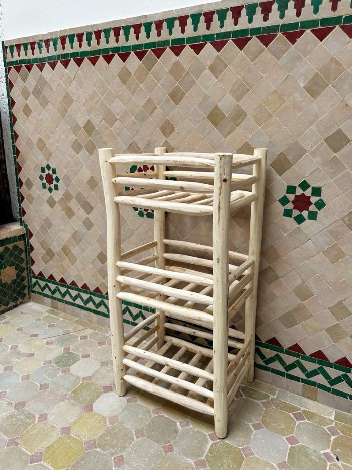 Handcrafted Wooden Shoe Rack - Rustic 3-Tier Storage Organizer - Image 3