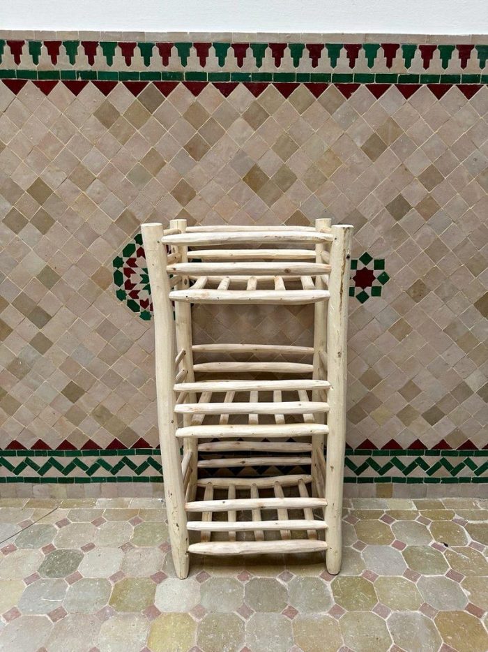 Handcrafted Wooden Shoe Rack - Rustic 3-Tier Storage Organizer - Image 6