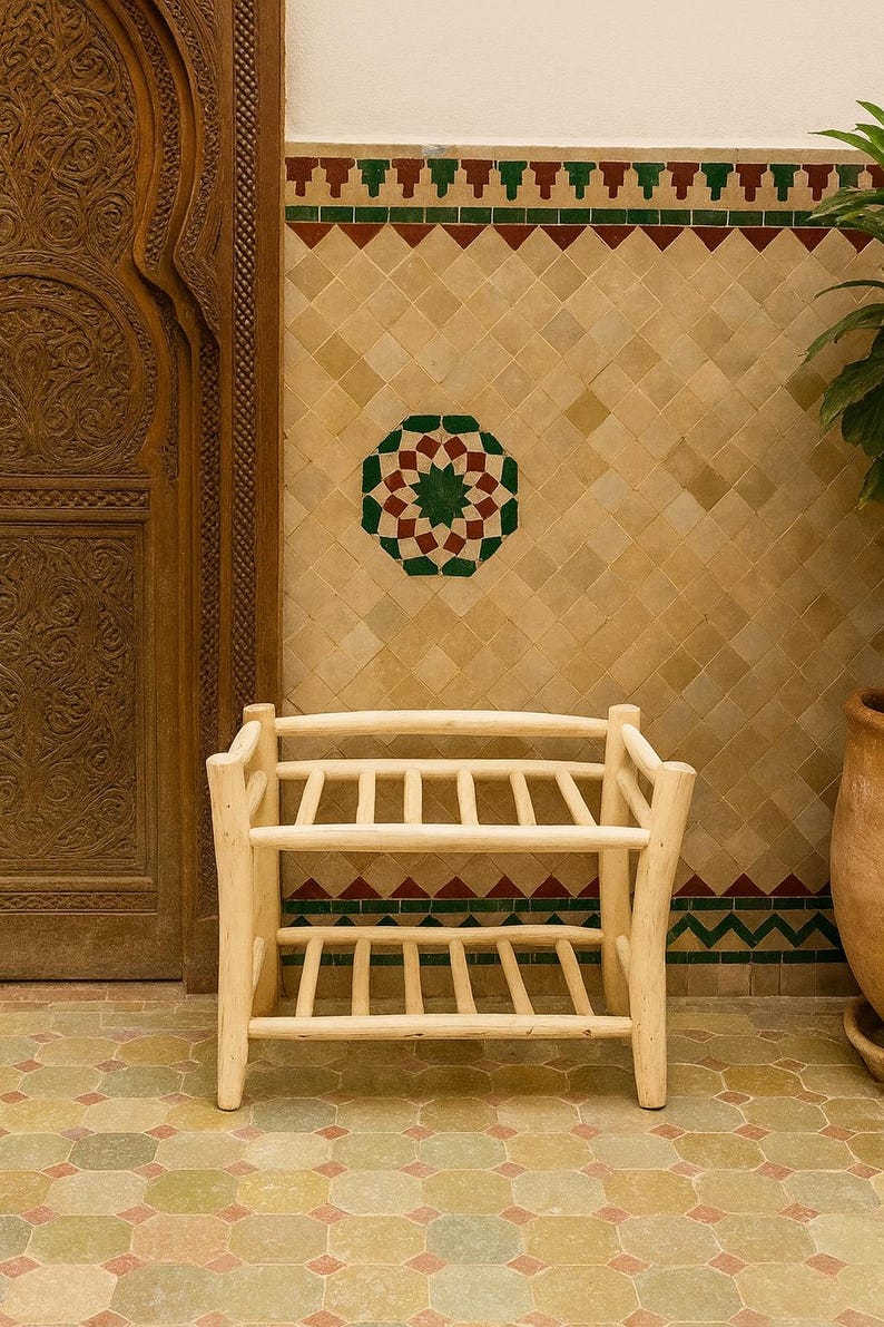 il_794xN.7479552470_k81u Handcrafted Wooden Shoe Rack – Two-Tier Natural Wood Organizer - Image 1