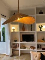 Handcrafted Raffia Pendant Light – Moroccan Parasol Lampshade - Image 2