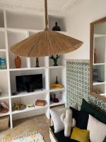 Handcrafted Raffia Pendant Light – Moroccan Parasol Lampshade - Image 4