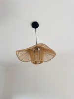 Moroccan Flower-Shaped Straw Pendant Lamp – Handwoven Doum Shade
