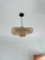 Moroccan Flower-Shaped Straw Pendant Lamp – Handwoven Doum Shade - Image 3