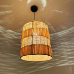 Handwoven Moroccan Raffia Pendant Light – Multi-Tier Ceiling Lamp