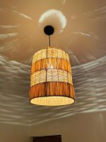 Handwoven Moroccan Raffia Pendant Light – Multi-Tier Ceiling Lamp