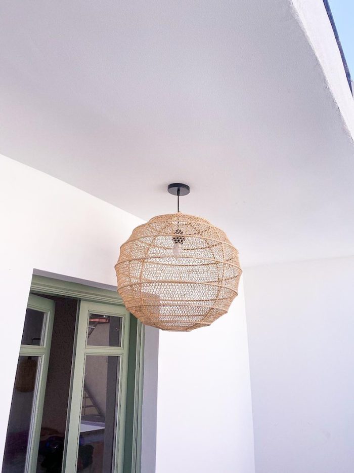 Handwoven Raffia Pendant Light - Round Natural Ceiling Lamp - Image 2