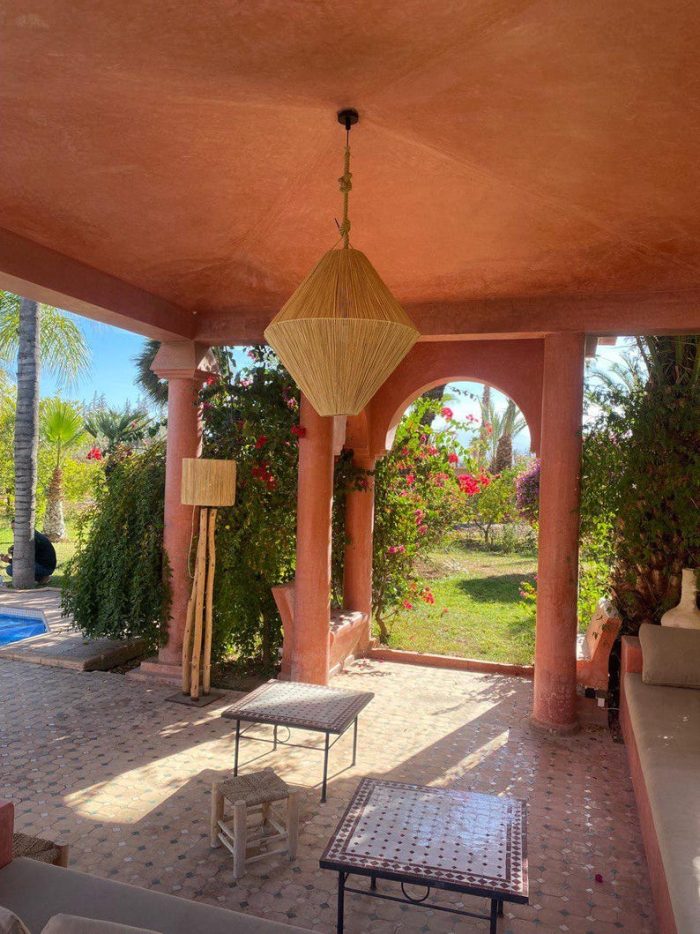 Handcrafted Raffia Pendant Light – Moroccan Hanging Lamp - Image 2