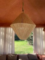 Handcrafted Raffia Pendant Light – Moroccan Hanging Lamp - Image 4