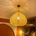 Handwoven Raffia Pendant Light – Round Artisan Lamp