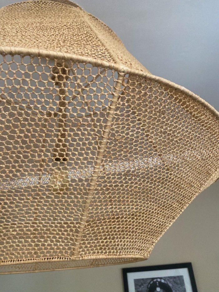 Moroccan Hexagon Pendant Lamp - Large Handwoven Ceiling Light - Image 6