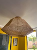 Moroccan Hexagon Pendant Lamp - Large Handwoven Ceiling Light - Image 4