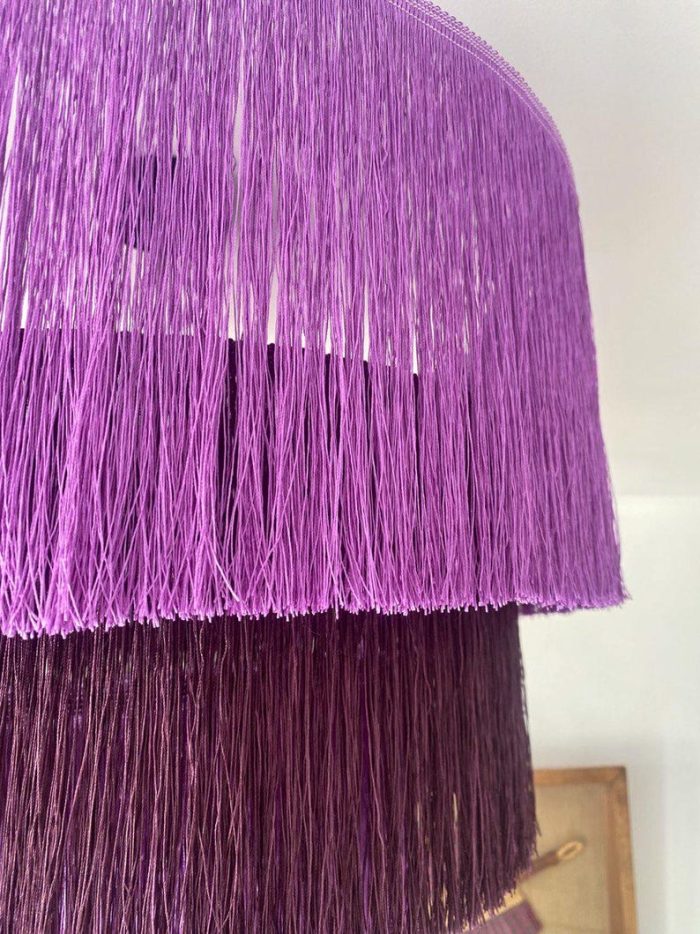 Moroccan Hdoum Fringe Pendant Lamp - Handcrafted Statement Light - Image 3