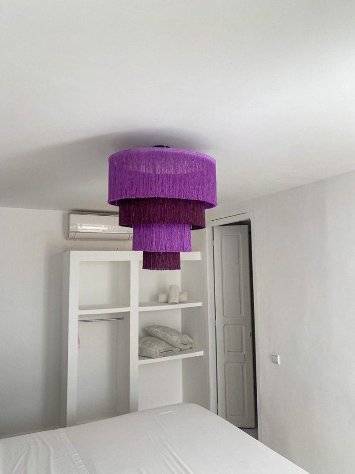 Moroccan Hdoum Fringe Pendant Lamp - Handcrafted Statement Light - Image 5